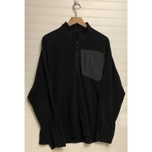 The North Face Mens XL 1/4 Zip Pullover Fleece Mock Neck Outdoor Black